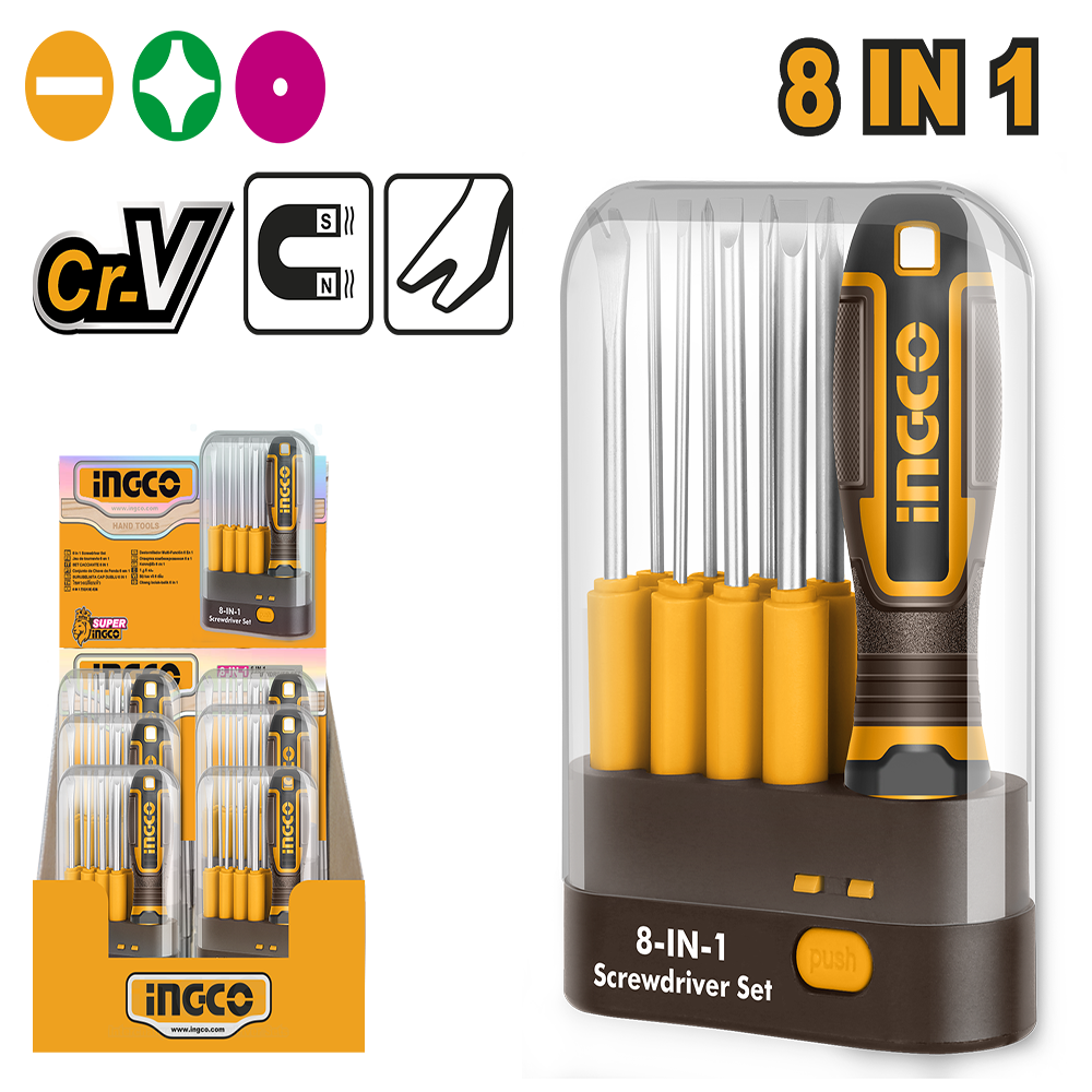 9 Pcs interchangeable screwdriver set AKISD0901