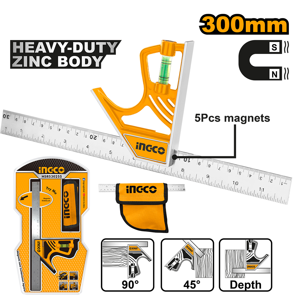 Magnetic lock combination square HSR530255