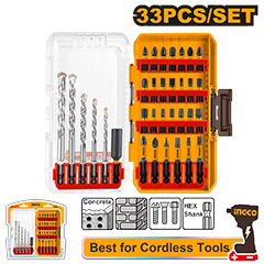 33 Pcs masonry drill bits and impact screwdriver bits set AKDL11303