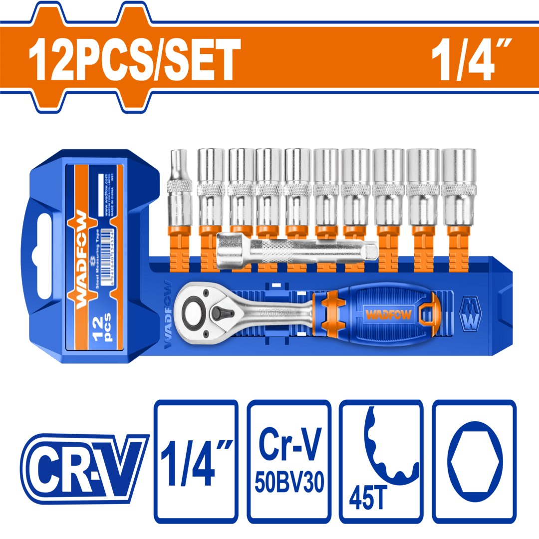 12 Pcs 1/4″ socket set WST4212