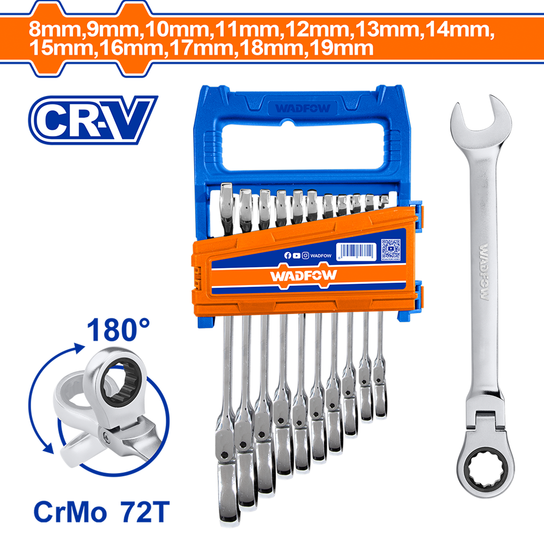 12pcs Flexible Ratchet Spanner Set WSP5212