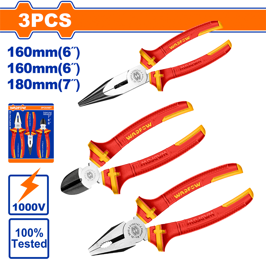 3 Pcs insulated pliers set WPS0633