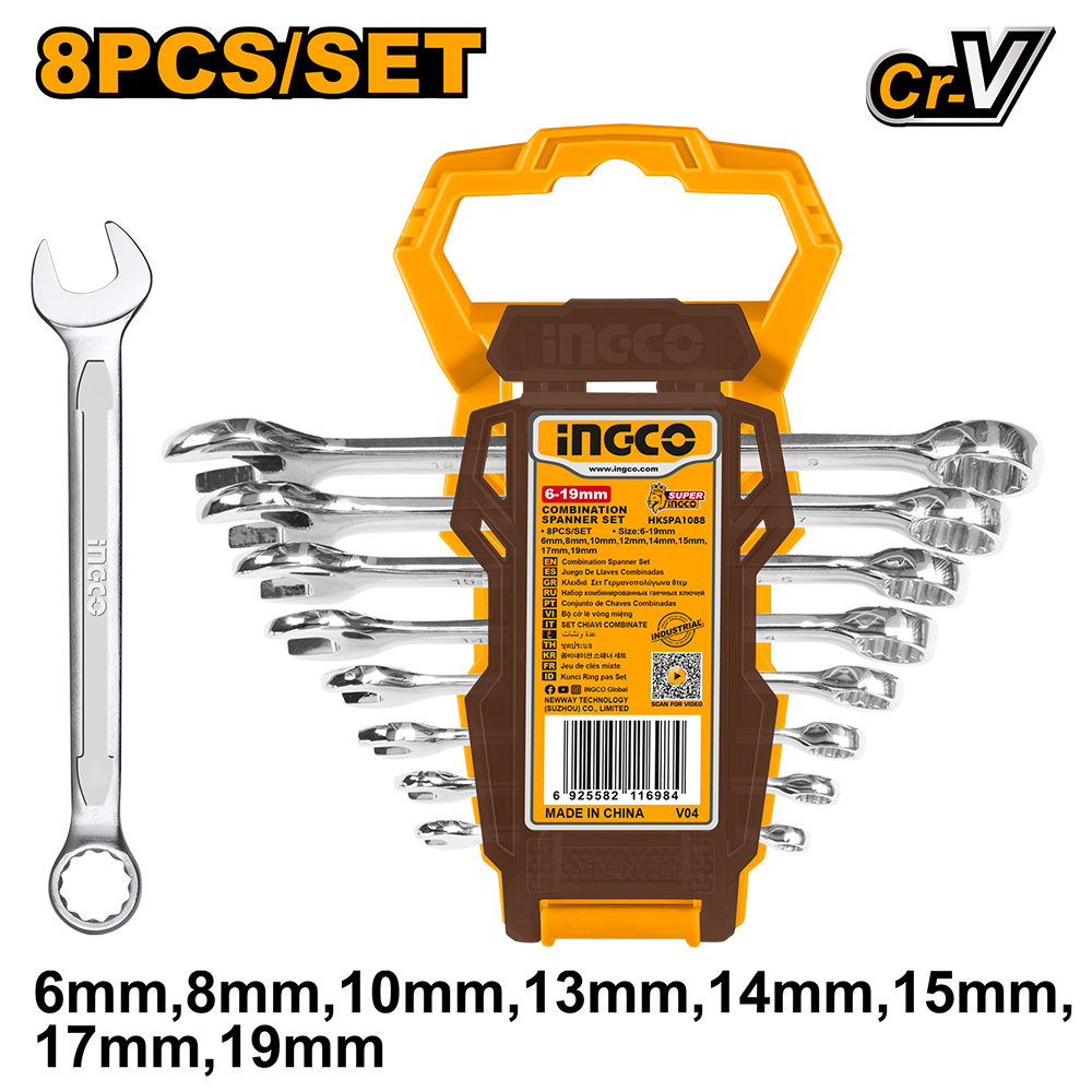 8Pcs Combination spanner set HKSPA1088-I