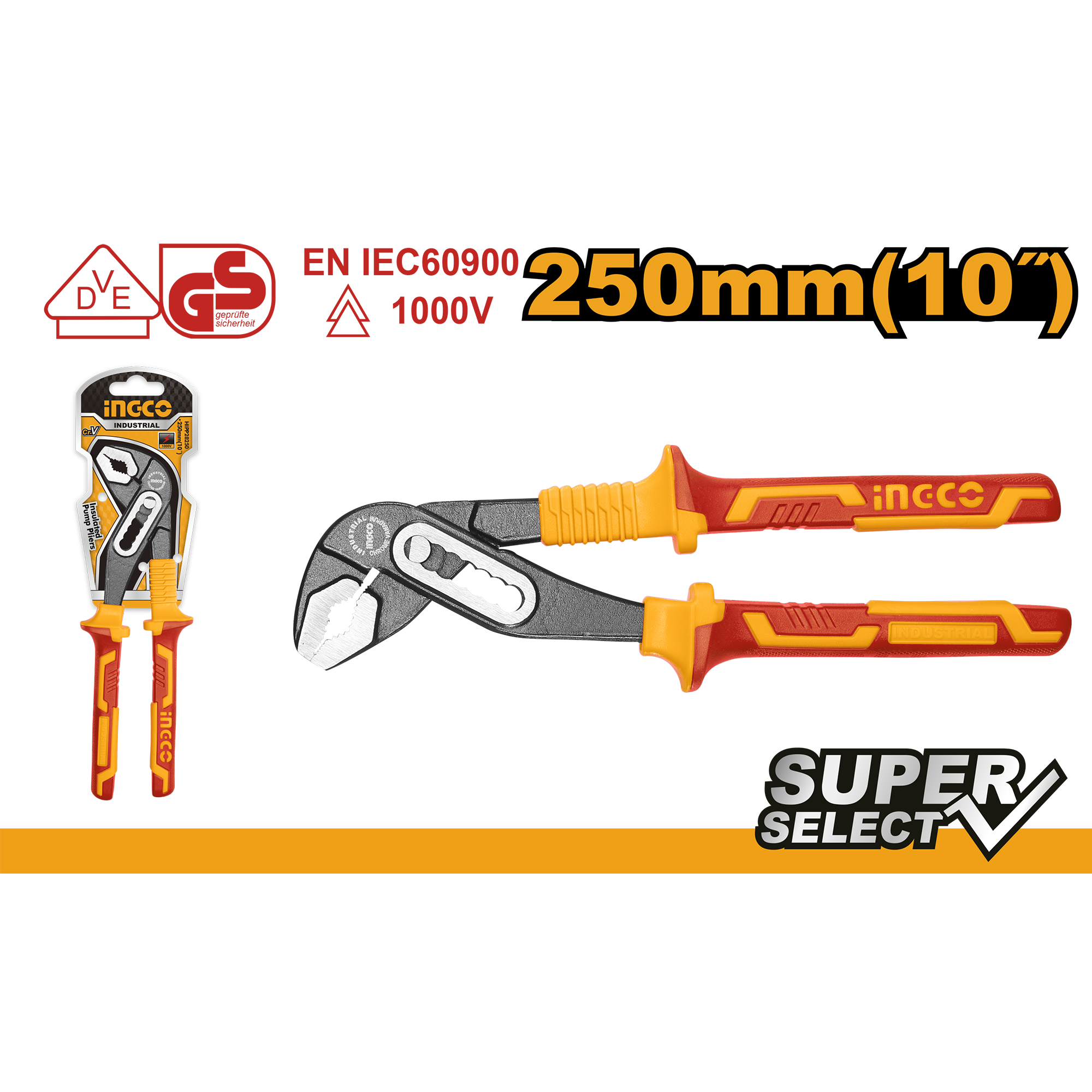Insulated Pump Pliers 10″/250mm HIPP28250