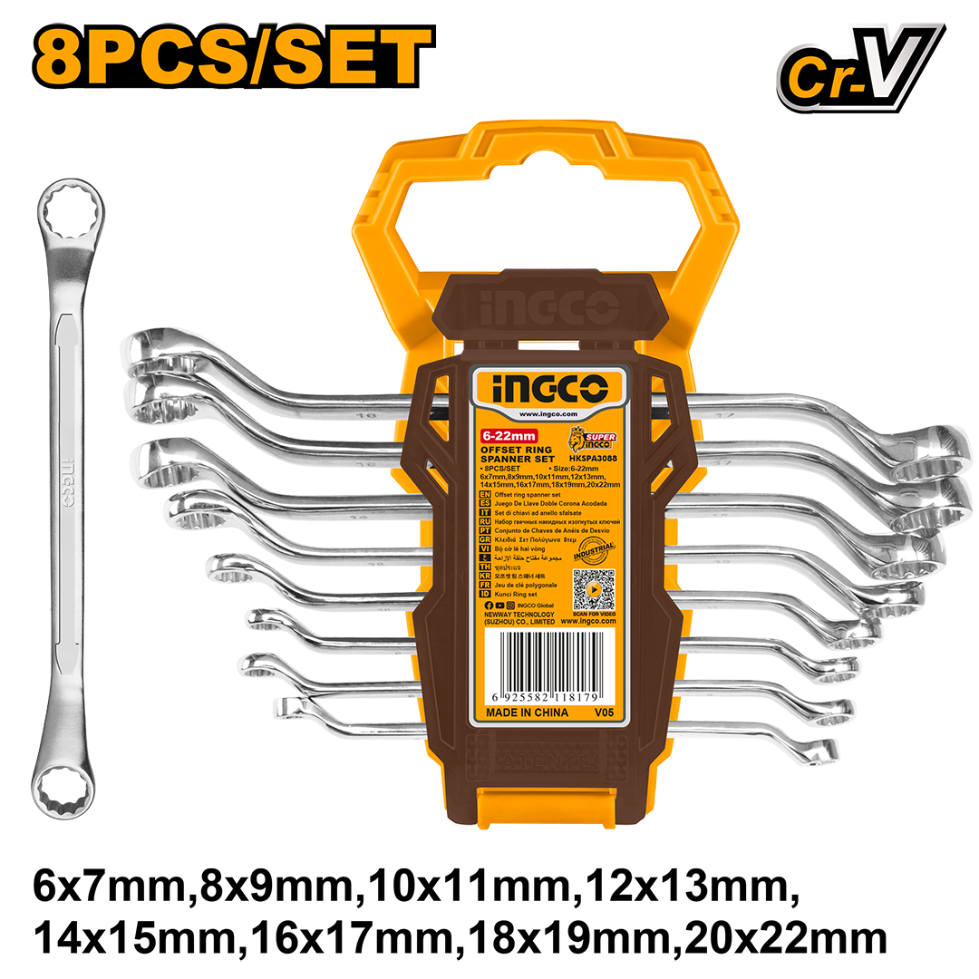 8Pcs Offset ring spanner set HKSPA3088