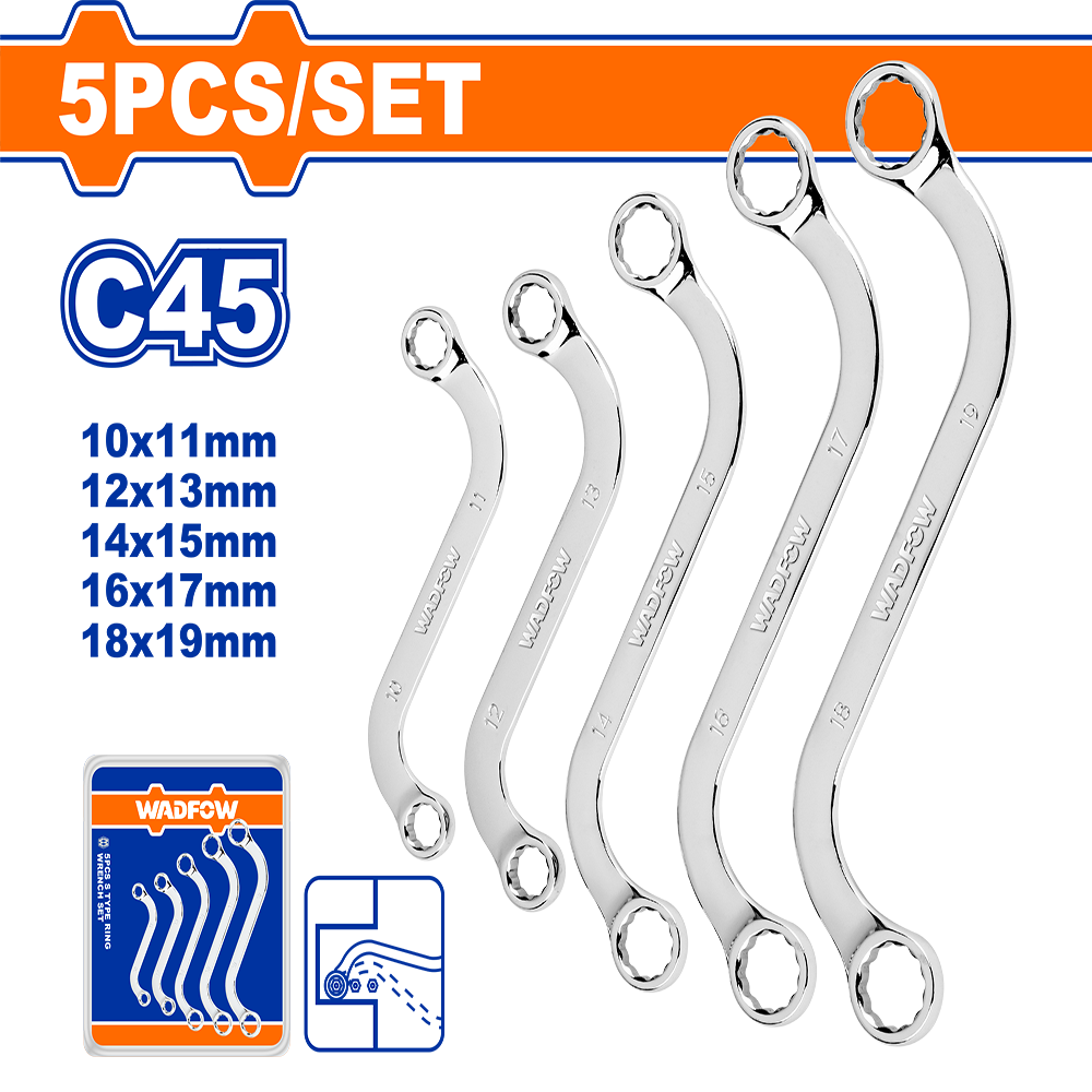 5 Pcs S-Type ring wrench set WFR4405
