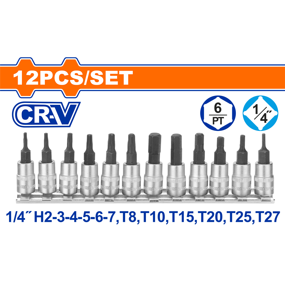 10 Pcs 1/2″ Bit socket set WST1412