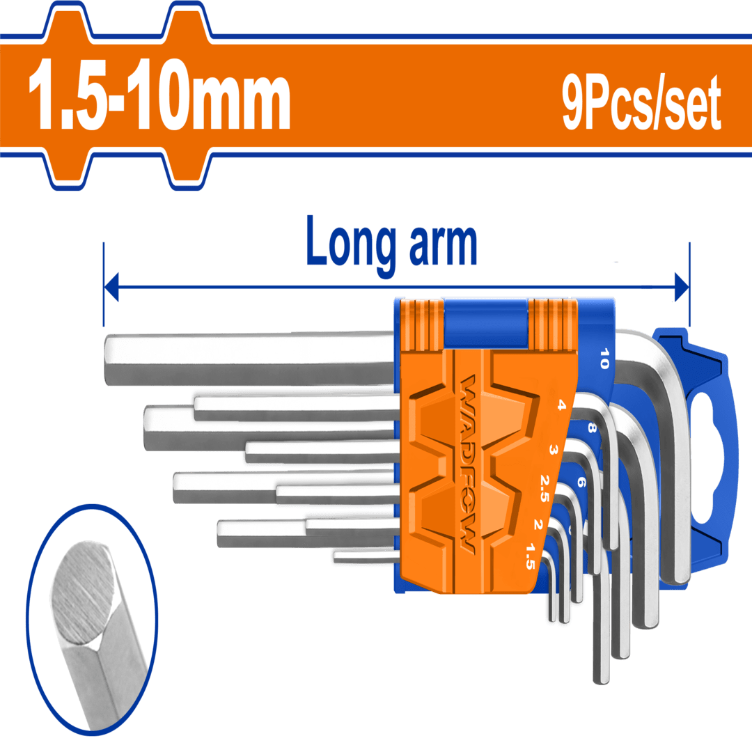 9 Pcs Hex key set Sizes 1.5-10mm WHK1291