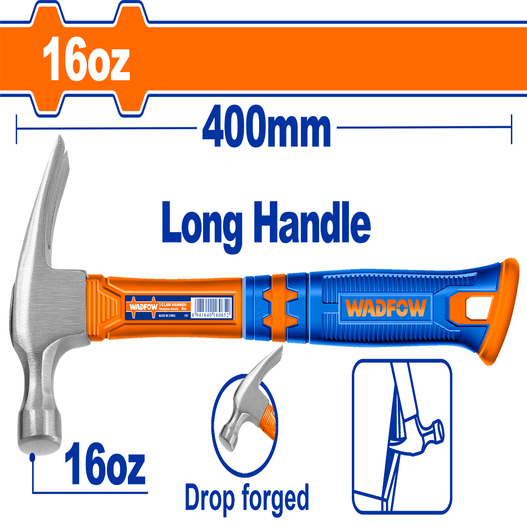 Long handle claw hammer WHM336L