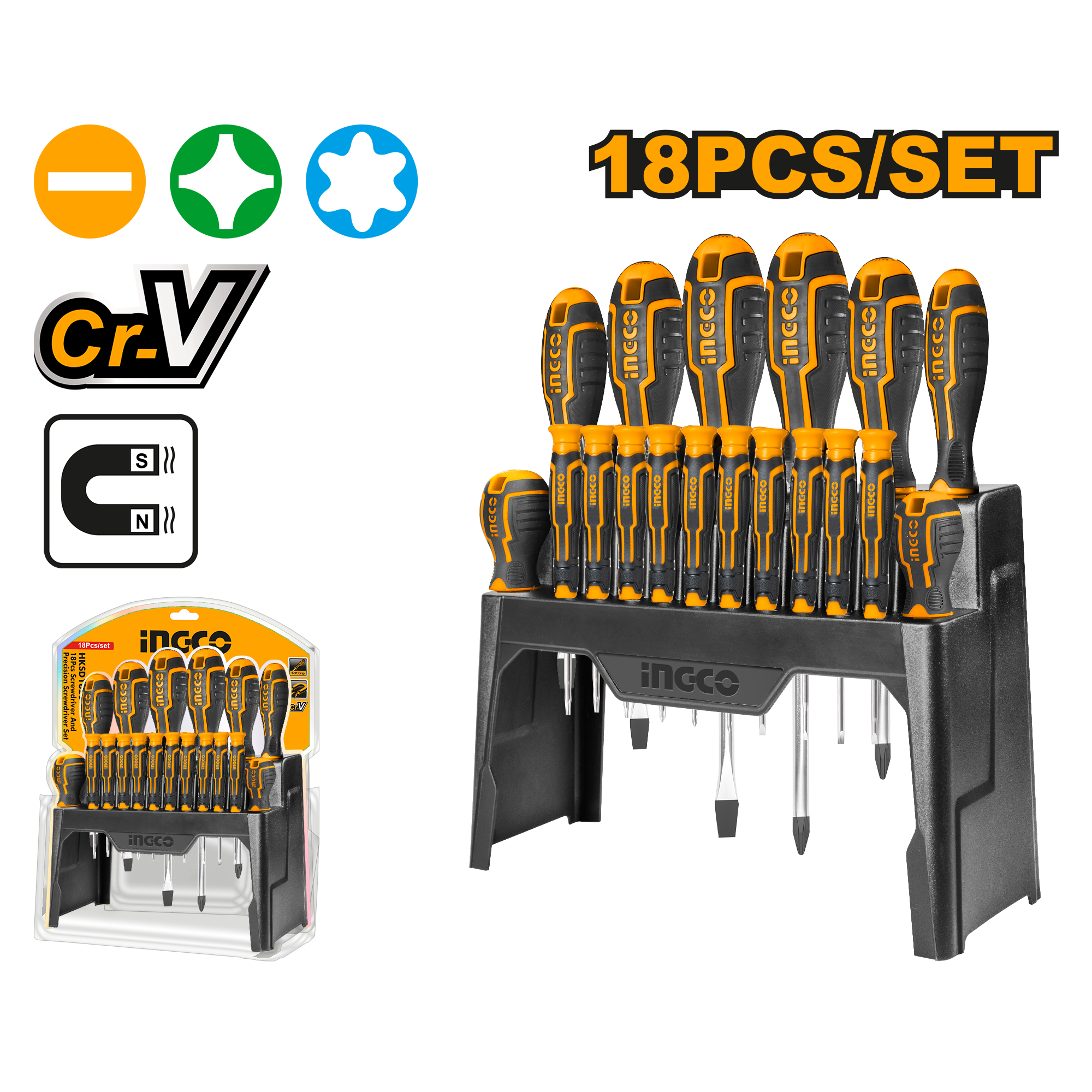 18 Pcs Screwdriver And Precision Screwdriver Set  HKSD1828