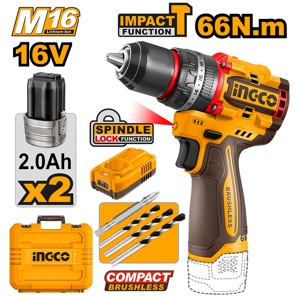 Compact Brushless Cordless Impact Drill CIDLI166062
