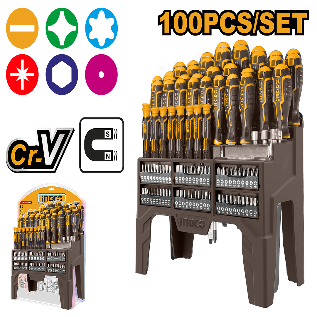 100 Pcs screwdriver  set HKSD10028