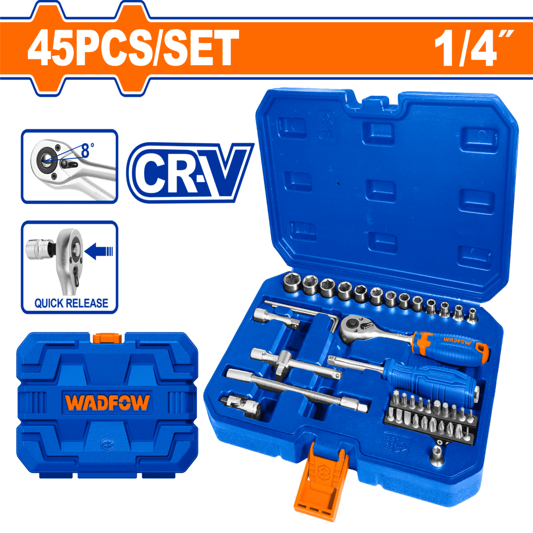 45 Pcs 1/4″ socket set WST4D45