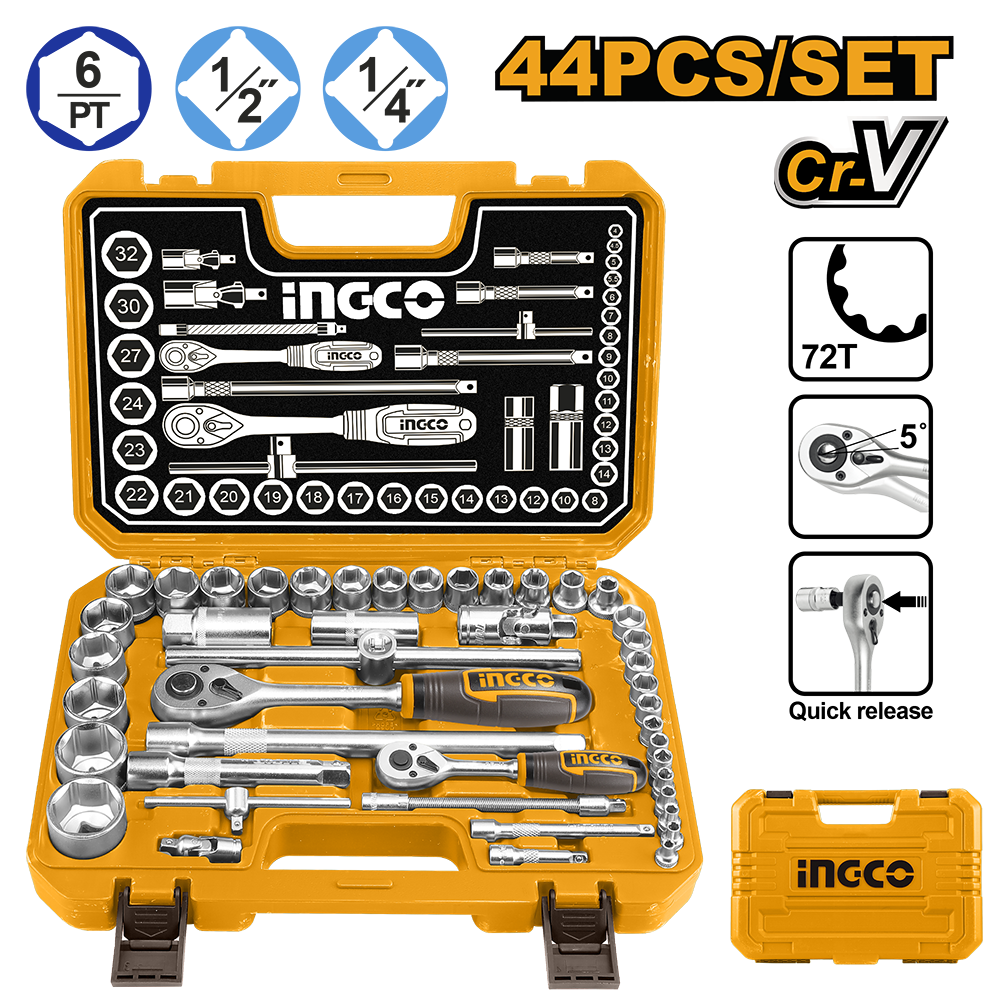 44 Pcs 1/4″&1/2″ socket set HKTS42441