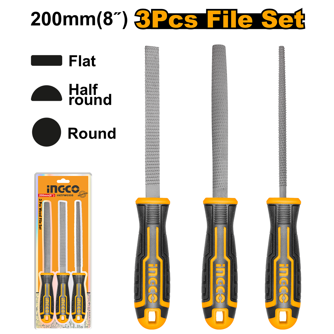 3 Pcs wood file set HKTFW0308