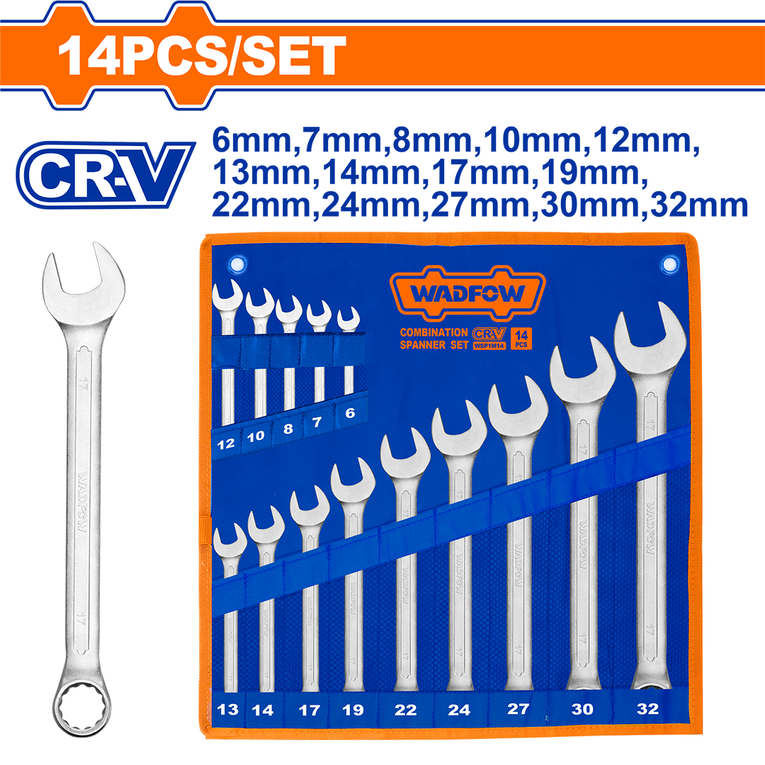 14 Pcs Combination spanner set WSP1M14