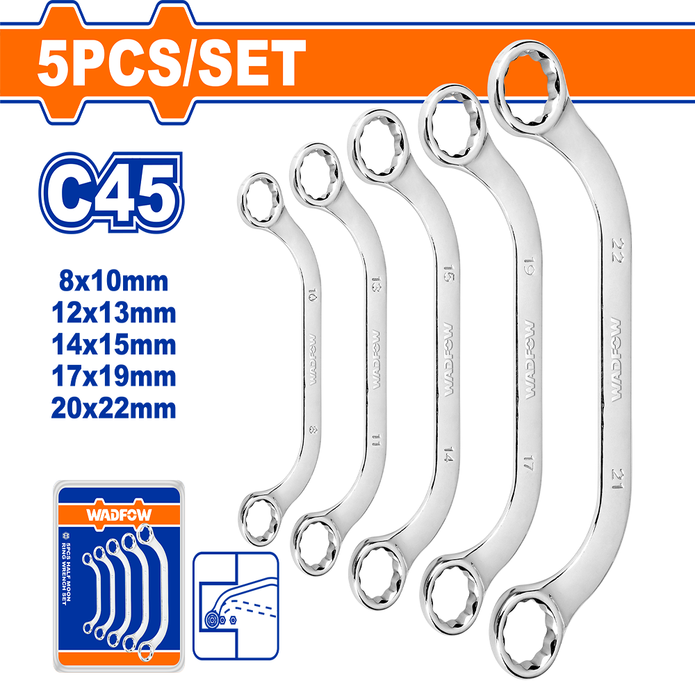 5 Pcs Half moon ring wrench set WFR3405