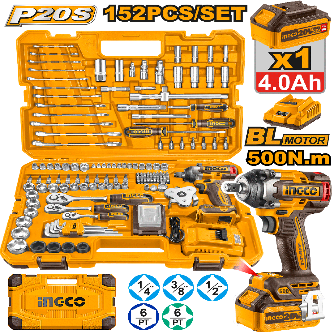 152 Pcs Cordless impact wrench tools set HKTHP31521