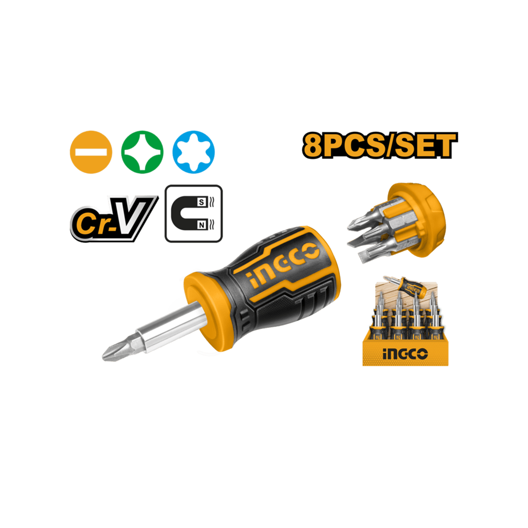 8 IN 1  Stubby screwdriver set AKISDS0708
