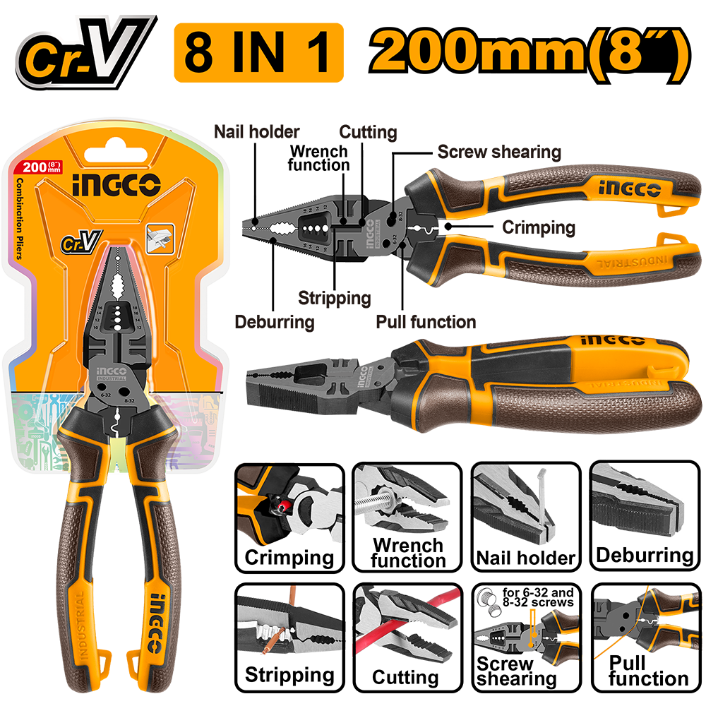 8-in-1 Multi-function combination pliers HMFCP28200