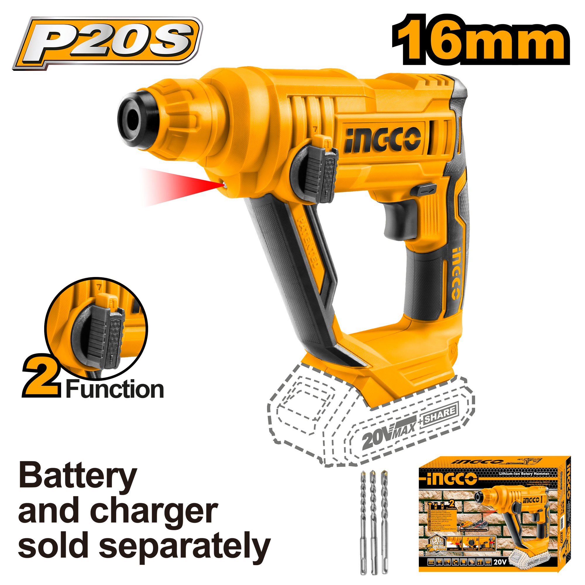 Lithium-Ion rotary hammer 20v CRHLI1601