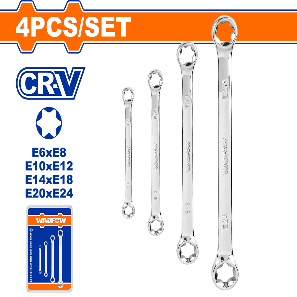 4 Pcs Star box end wrench set WFR2404