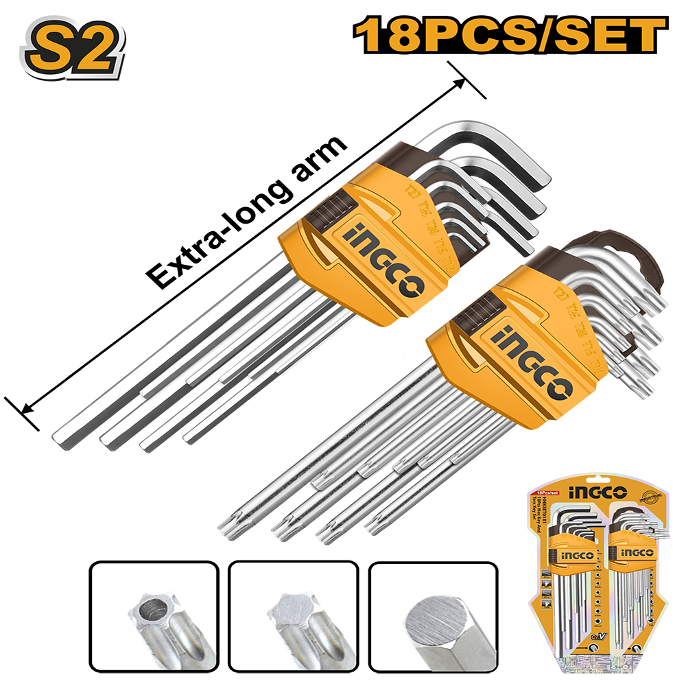 18 Pcs hex key and torx key set HHKSET0181