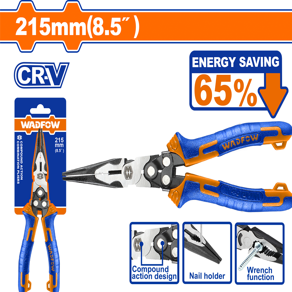 Compound action long nose pliers WPL2768