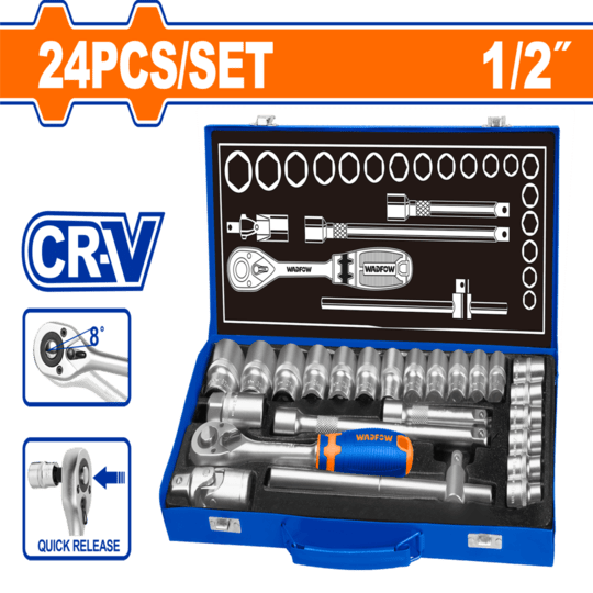 24 Pcs 1/2″ socket set WST2L24