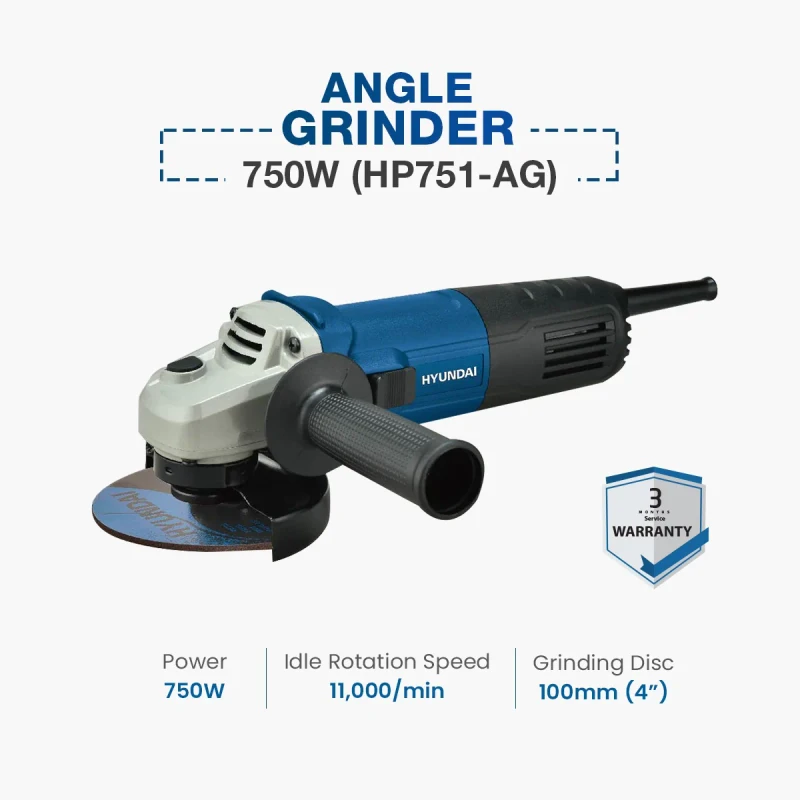 Hyundai Angle Grinder 750W (HP751-AG)
