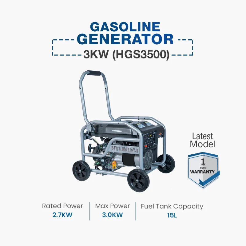 Hyundai Gasoline Generator 3 KW (HGS3500)