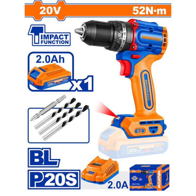 Compact brushless cordless impact drill (WCDP5281)