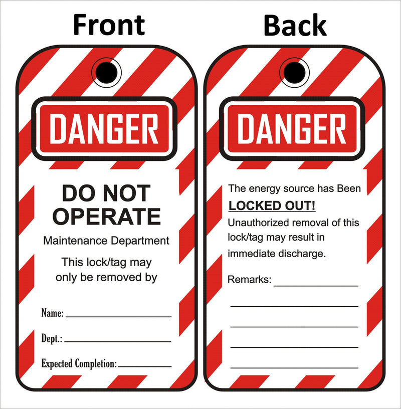 Do Not Operate Maintainance Department Sign