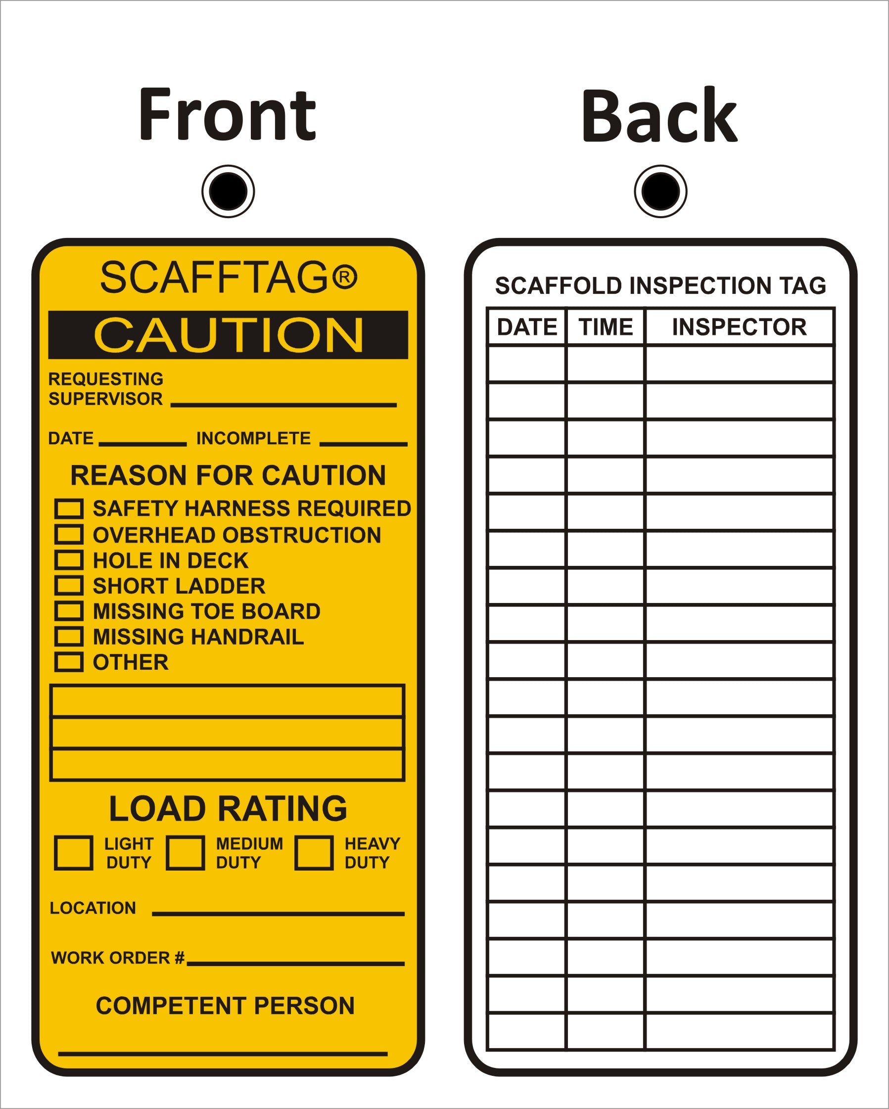 Scafftag Caution Sign