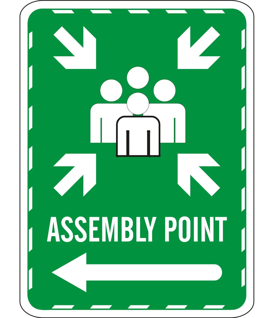 Assembly Point Left Sign