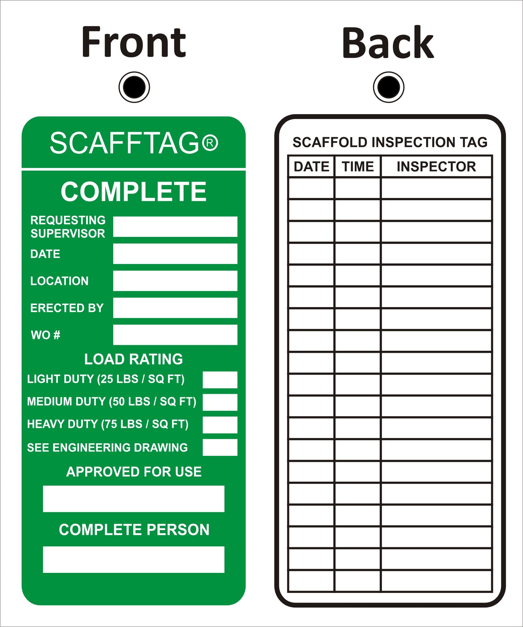 Scafftag Complete Form Sign
