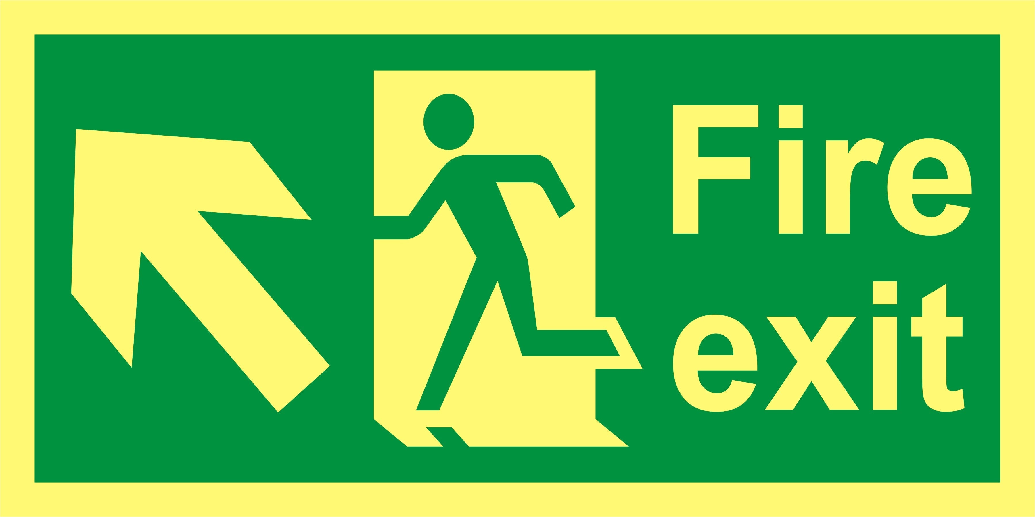 Fire Exit Up Left Sign