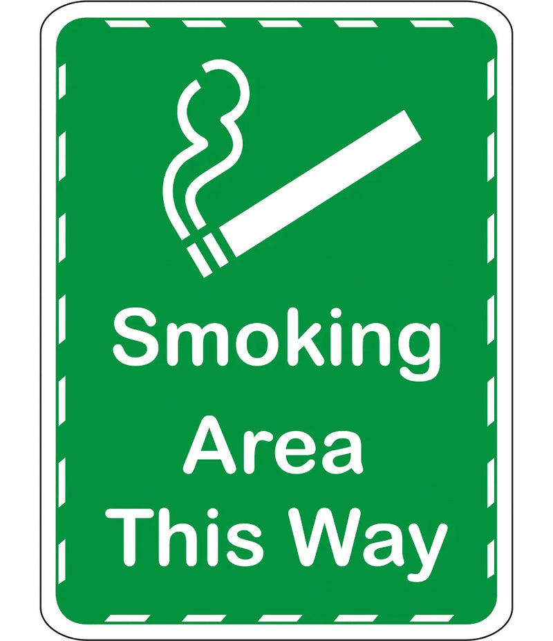 Smoking Area This Way Sign