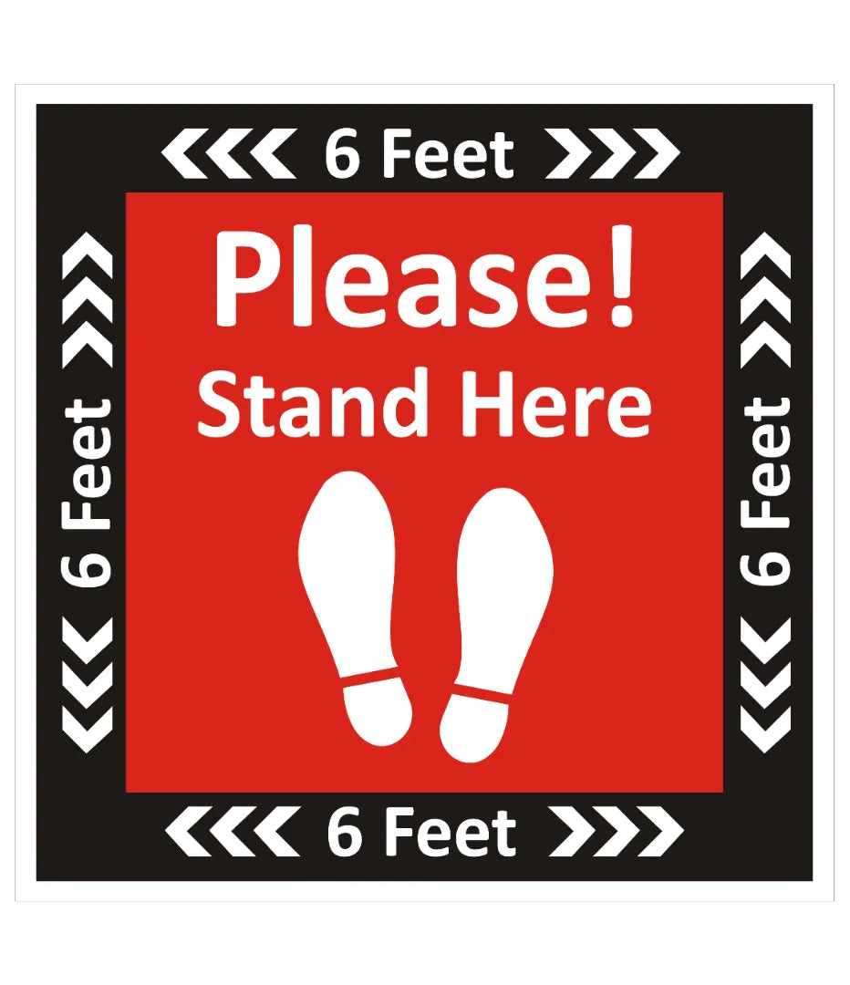 Please Stand Here Sign (Floor Sticker)