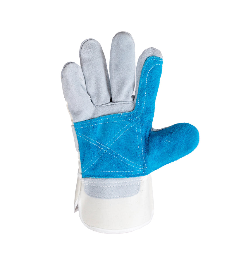 Leather gloves with double palm