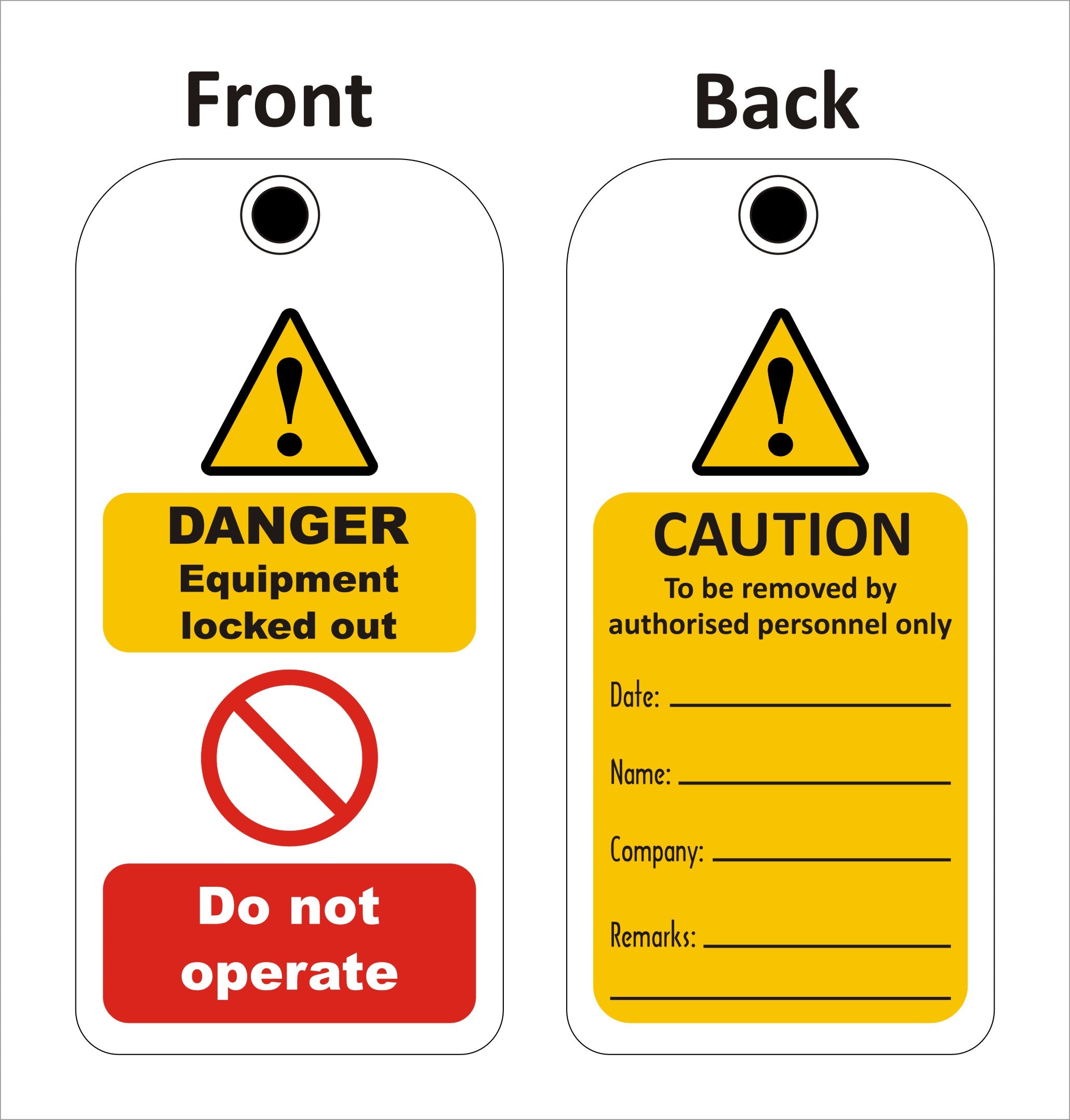 Danger Equipment Locked Out