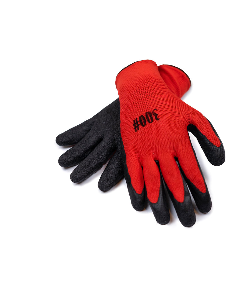 Gloves with grain coating