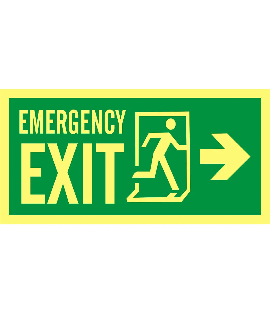 Emergency Exit Right Arrow Sign